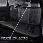 CAR PASS 3D Foam Mesh Back Car Seat Covers,Breathable Leather Rear Seat Cover Anti Slip Universal Fit for Most Cars SUVs Vans Small Trucks 95% Automotive Bench seat, Armrest Compatible,All Black