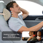 2 Pack Car Neck Pillow Soft Breathable Headrest Pillows for Driving Support, Universal Fit for Most Car Seats Decor Accessories（Beige White）