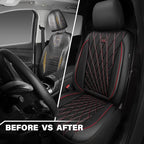 CAR PASS Thick Foam 3D Air Mesh Leather Car Seat Covers Front Seats Only, Breathable Premuim Leather Two Front Seat Cover, Airbag Compatible Universal Fit for 95% Sedan Van Truck SUV,Black and Red