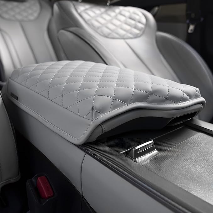 KMMOTORS Center Console Cover for Palisade(2019-2025), Thick Armrest Cushion, Console Protector, Palisade Accessories, Funda de consola Palisade (Palisade, Light Gray)