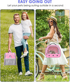 Bissap Guinea Pig Carrier Bag, Portable Small Animal Carrier Pouch for Hamster Chinchilla Bunny Hedgehog Lizard Bearded Dragon Bird Outgoing Reptile Travel Carrying Case - Pink