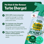 Sunny & Honey Turbo Pet Stain and Odor Remover - 40% More Enzymes - Enzyme Cleaner for Dog Urine and Poop on Carpets and Furniture - Pet Carpet Cleaner Spray (32fl oz Mint)