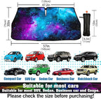CHILLTEK Funny Car Windshield Sun Shade, Purple Starry Nights Car Sun Shade, Block UV Rays Heat Foldable Windshield Umbrella Sun Visor Protector - Keep Vehicle Cool for Cars SUV