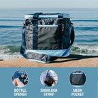 CleverMade Collapsible Insulated Cooler Bag – 24 Can Leakproof Soft Cooler for Beach, Travel, Car – Shoulder Strap, Bottle Opener – Camo