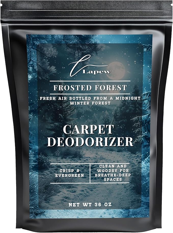Lapew Frosted Forest Carpet Deodorizer Powder - Pet Safe Freshener for Vacuuming | Scented Odor Eliminator for Home | 36 oz