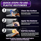 Plastic Restorer for Cars Ceramic Plastic Coating Black Trim Quick Restoration Bring Faded Rubber and Vinyl Back to Life, Buff for Shine, Restore Flexibility, UV Protection - 5oz/150ml