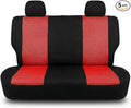 FH Group Automotive Rear Car Seat Covers for SUV, Trucks, Sedan and More - Universal Fit Front High Back & Rear Solid Bench Design Interior Accessories - 3D Mesh Fabric Center Panel - Red