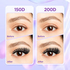 Lash Extension Kit DIY Lash Clusters Kit Eyelash Extensions Individual Lashes Extensions with (Bond,Seal,Tweezers,240Pcs,150D+200D, 0.07D,10-18)