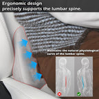 Lumbar Support Pillow for Car, Ergonomic Memory Foam Back Cushion for Driving, Seat Office Chair, Gaming Chair, Lower Back Support for Back Pain Relief, Gray, 2 Pack