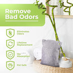 Nature Fresh Charcoal Bags Odor Absorber (Large, 12 Pack, 200g each), Reduce Odors Naturally with Bamboo Charcoal Air Purifying Bags for Car, Home, Closet, Shoe Deodorizer Eliminator Freshener Remover