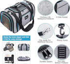 Siivton Pet Carrier Airline Approved, 4 Sides Expandable Cat Carrier Bag with Removable Fleece Pad, Large Soft Sided Pet Travel Carrier, Dog Carrier for Cats, Puppy and Small Dogs