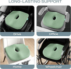 Skechers Seat Cushion Memory Foam,Donut Pillow Office Chair Cushion for Tailbone Pain Relief,Butt Pillow for Office Chair,Car seat Cushion,Long Sitting Office Workers,and Car Drivers,Green
