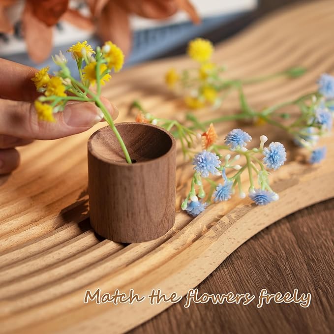 2pcs Plant Flower Car Hanging Air Freshener Accessories with Wooden Essential Oil Diffuser Cute Car Rear View Mirror Hanging Accessories for Home Office Decor