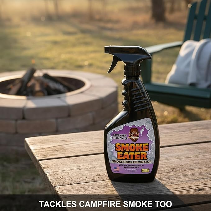 Smoke Eater Odor Eliminator Spray, Lavender, 22 oz — Breaks Down Smoke Odor at the Molecular Level — Works on Fabric, Cars, Furniture — Made in USA
