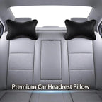 2 Pack Car Neck Pillow Soft Breathable Headrest Pillows for Driving Support, Universal Fit for Most Car Seats Decor Accessories（Black）