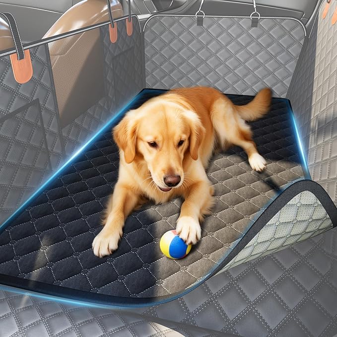 PetDance【Grab &Go Slim Dog Mat for Car Back Seat, Portable Pet Bed Mat for Trucks, 【Waterproof & Easy-Care】 Car Seat Blanket for Dogs, Fits SUV, Truck & Sedan, 23x52 inch