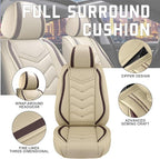 CTDS Car Seat Covers for Honda Accord 2000-2026, Stylish Sport Seat Cover, Premium Nappa Leather Car Seat Cover. Automobile Seat Covers Sets.(Standard 5 Seats/Beige)
