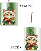 Christmas Orange Tabby Cat Car Air Freshener 4 Pcs, Cute Xmas Tree Kitten Hanging Scents Air Freshener for Women Gifts, Cat Lover Gifts Scented Car Accessories Decor for Room Closet Drawer
