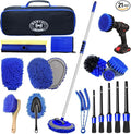 Wontolf 62'' Car Wash Brush Kit with Long Handle, Microfiber Car Wash Mop Mitt, Car Cleaning Detailing Kit, Exterior Interior Car Cleaning Supplies for Cars RV Truck Boat