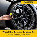 NADAMOO Wheel Rim Ceramic Coating Kit 30ml, High-Heat Resistant Hydrophobic Protection, Gloss Finish, Self-Cleaning, Repels Brake Dust & Dirt, Ceramic Protection for Alloy Rims