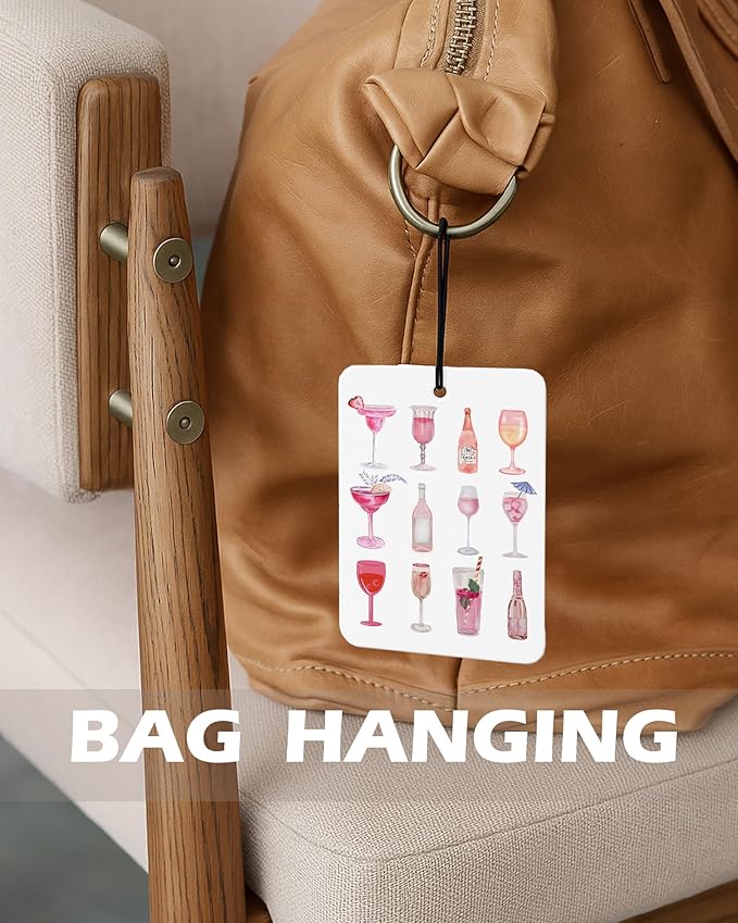 Pink Western Cologne Car Air Freshener 4 Pcs, Preppy Retro Guest Check Cocktail Cowgirl Hanging Air Freshener for Cars Bathroom Dorm Books Decor, Cute Girly Accessories Gifts for Women Girls