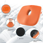 Skechers Seat Cushion Memory Foam,Donut Pillow Office Chair Cushion for Tailbone Pain Relief,Butt Pillow for Office Chair,Car seat Cushion,Long Sitting Office Workers,and Car Drivers,Orange