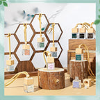 24 Pack Easter Christian Gifts Bulk Empty Hanging Car Diffuser Bottles Religious Essential Oil Air Fresheners Church Ministry Favors Faith Gifts for Women (Square)