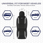 Skechers Memory Foam Car Seat Covers, Air Cool Mesh Thick Seat Covers, Gray Two Front Car Seat Protector, Airbag Compatible, Automotive Comfort & Protection for Most Cars, Van,Trucks, SUV,Grey