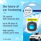 Febreze Car Air Freshener, Odor-Fighting Automotive Vent Clip, Scented Car Accessories, Long Lasting for Strong Odors, Linen & Sky Scent, 4 Count