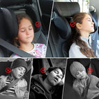 QRabbit Adjustable Car Headrest Pillow, U-Shaped Head Support Neck Pillows, Car Travel Sleeping Headrest Pillow for Kids & Adults Head Support, Only Suitable for Car Seat with 2 Poles