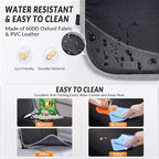Gimars Car Seat Protector, 2 Pack, XL Thicken EPE Cushion Waterproof 600D Fabric Car Seat Cover for Child Car Seat with Nonslip Backing Mesh Pockets for Baby SUV Sedan Truck Leather Seats, Black-Gray