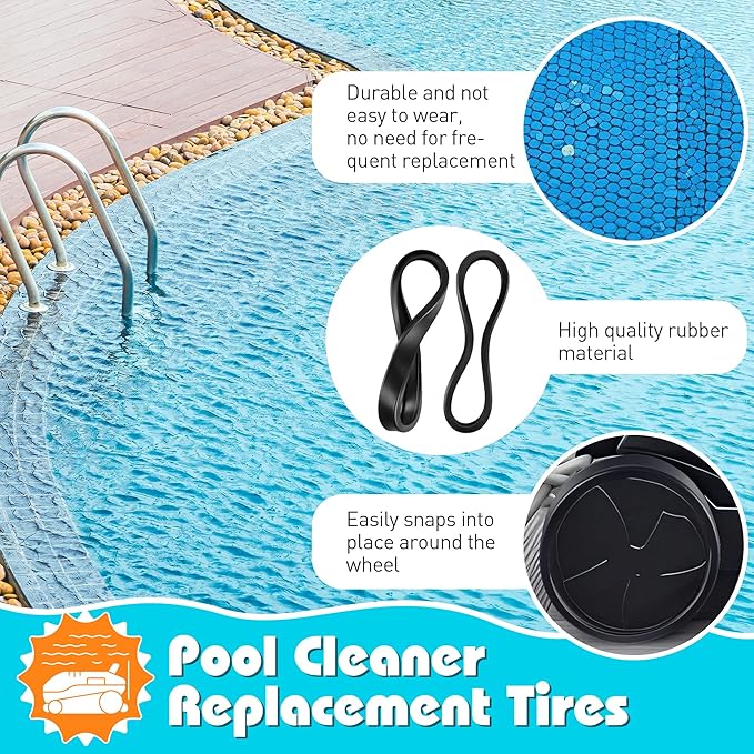 6 Pcs Pool Cleaner All Purpose Tire Replacement Part Compatible with Polaris 280 360 380, TR35P, TR36P, C11 C-11, C11 Replacement Tire for Pool Cleaner