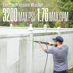 Westinghouse WPX3200e Electric Pressure Washer, 3200 Max PSI and 1.76 Max GPM, Induction Motor, Onboard Soap Tank, Spray Gun and Wand, 5 Nozzle Set, for Cars/Fences/Driveways/Homes/Patios/Furniture