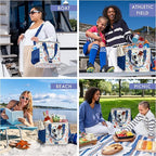 Fit & Fresh, 24-Can Soft Cooler Bag Insulated Leak-Resistant, Portable Soft Cooler, Large Cooler, Soft Sided Cooler Bag, Travel Cooler, Al Fresco