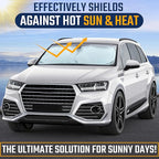 EcoNour Windshield Sunshade for Cars | Full-Coverage Heat & UV Protection | High-Performance Light Blocking Sun Shade | Foldable Design Keeps Interior Cool | Compact Storage- Medium