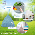 4 Pack Bamboo Charcoal Air Purifier Bags 200 Grams Each - Activated Charcoal Odor Absorber for Car, Pets & Closet - Natural Freshener for Home, Eco-Friendly & Reusable Charcoal Bags (Designer Colors)