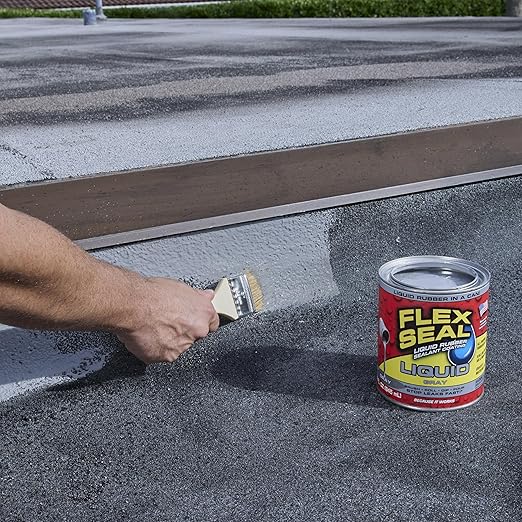 Flex Seal Liquid, Rubber Coating Sealant, Waterproof, Flexible, Breathable, and UV Resistant, Roof Repair, Basements, RV, Campers, Trailers, Marine, EPDM, Masonry, Gray, 16 oz
