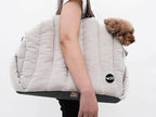 K10 Car-Go Tote - Dual Purpose Pet Tote and Dog Car Seat - Carry Your Dog or cat Safely with Harness Attachment - Attach the Bag to a seat to use as a Pet Carrier (Oatmeal Beige)