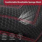 CAR PASS 3D Foam Mesh Leather Car Seat Covers Front Seats, Breathable Front Seat Cover for Cars, Comfortable Universal Fit for SUV Truck Sedan Automotive Anti-Slip Airbag Compatible, Black and Red
