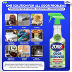 ZORBX Unscented Odor Remover Spray 32 oz - Perfect Solution for Strong Odor - Advanced Trusted Formula & Fast-Acting Odor Eliminator for Dog, Cat, Puppy