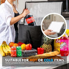 Carrywell (Not Made In China) Insulated Food Delivery and Catering Bags 2-Pack, XXXL Pizza Delivery and Reusable Warming Bag, Thermal Insulation Tote for Hot and Cold Food, Doordash
