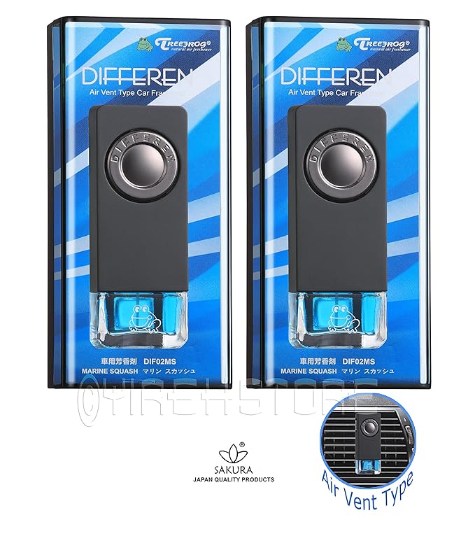 2-Pack Differen Luxury Fragrance Vent Clip Car Air Freshener Marine Squash Scent
