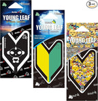 Treefrog Young Leaf Black Squash Scent 3-pack, Panda - Wakaba - Smiley Face Car Hanging Air Freshener