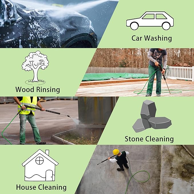 PWACCS Pressure Washer Hose for Power Washer – 3600 PSI Kink Resistant Pressure Washing Extension Hose 100 FT x 1/4" – Universal Electric Power Wash Hose for Replacement – Compatible with M22 Fittings