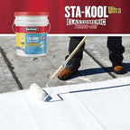 Gardner-Gibson Sta-Kool 15-Year Turbo-Dri Elastomeric Roof Coating, White, 5 Gal., Flexible White Acrylic Roof Coating, Reflective Finish Keeps Cool, Great for RV