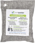 PureGuardian CB200 Bamboo Charcoal Air Purifying Bag, Eco-Friendly, Naturally Absorbs Odors, Excess Moisture and Pollutants, 200g, Gray