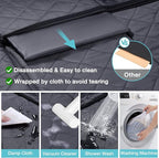 Back Seat Extender for Dogs + 2 Dog Seat Belts, Waterproof Heavy Duty Hard Bottom Car Seat Cover for Dogs with Door Protector Cover & Mesh Window | Dog Hammock for Car Pet Seat Protector for Car/Suv