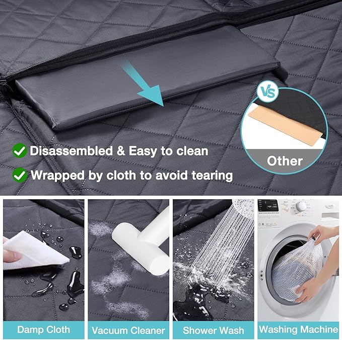 Truck Hard Bottom Car Seat Cover for Dogs | Mesh Window & 2 Safety Belts | 100% Waterproof Sturdy Back Seat Extender with Door Protectors |Non-Slip,Scratchproof Pet Car Rear Seat Protector Fit Pickup