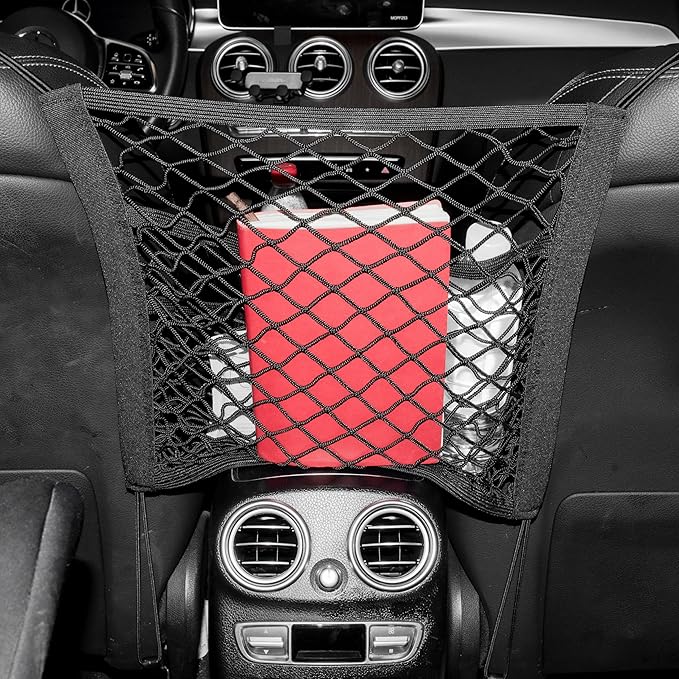 Dog Car Net Barrier for SUV Pet Barrier for Dog & Child Drive Safety Barrier with Mesh Pockets, Seat Back Net Bag Storage, Pouch Travel Accessory, Easy to Install