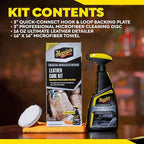 Meguiar's Leather Care Kit,This Car Care Kit Includes a Premium Car Leather Cleaner and Conditioner, Drill Backing Plate, Cleaning Disc, Microfiber to Effectively Deep Clean, Nourish & Protect, Kit